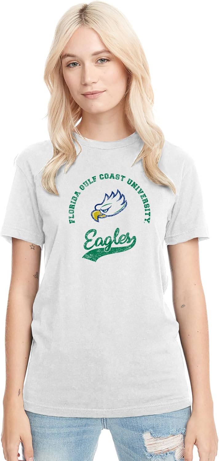 UGP Campus Apparel AS11NL - FGCU Eagles Retro Script Premium Triblend T Shirt - Small - Heather White - Image 5