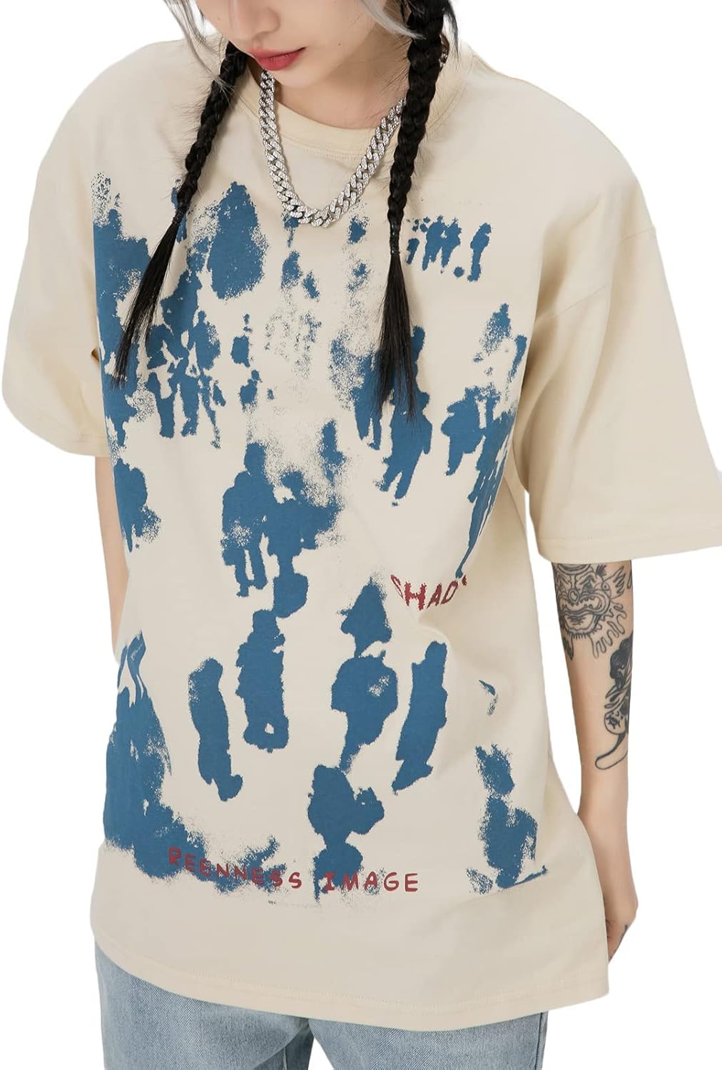 Vamtac Graphic Tees Men Vintage Oversized Y2K Graffiti Print Summer Short Sleeve Streetwear T Shirts for Women - Image 4