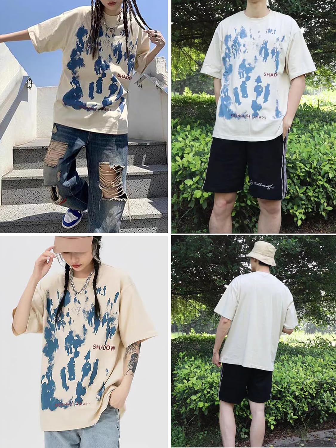 Vamtac Graphic Tees Men Vintage Oversized Y2K Graffiti Print Summer Short Sleeve Streetwear T Shirts for Women - Image 2