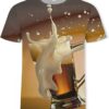 ZUIAI Men T-Shirt Beer Short Sleeve Novelty Water Pattern O-Neck Tops Tees Funny 3D Printed Tshirt