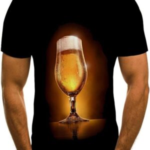 ZUIAI Trends Shirt Beer 3D Printing Men's Tshirt Short Sleeve T Shirt Funny O-Neck
